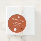 Little Boo Ghost Oranje Baby shower Bedankt Bedankjes Labels (In situ)