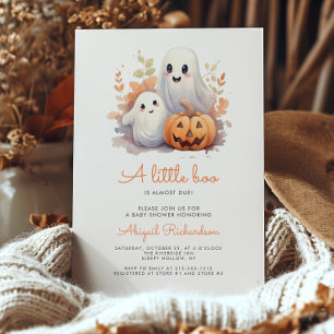 Little Boo Ghosts Pumpkin Herfst Baby shower Kaart