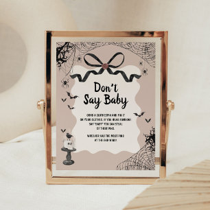 Little Boo Gothic Baby shower Zeg geen Baby-teken Poster