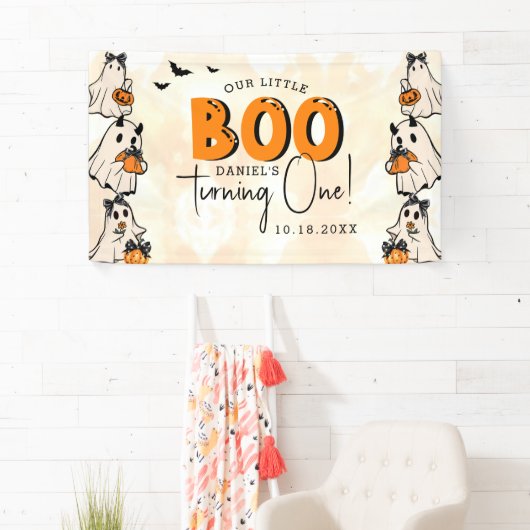 Little Boo Halloween 1e verjaardag Spandoek (Insitu)