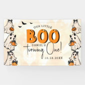 Little Boo Halloween 1e verjaardag Spandoek (Horizontaal)