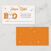 Little Boo Halloween Baby shower Diaper Raffle Informatiekaartje (Voorkant / Achterkant)