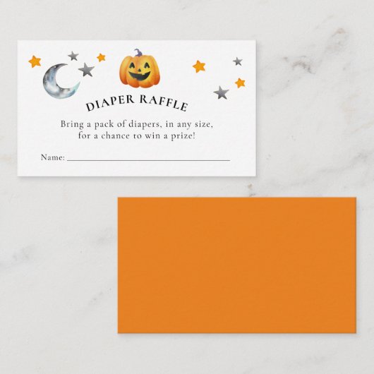 Little Boo Halloween Baby shower Diaper Raffle Informatiekaartje (Voorkant / Achterkant)