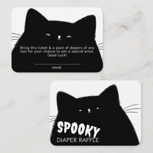 Little Boo Halloween Baby shower Diaper Raffle Informatiekaartje (Voorkant / Achterkant)