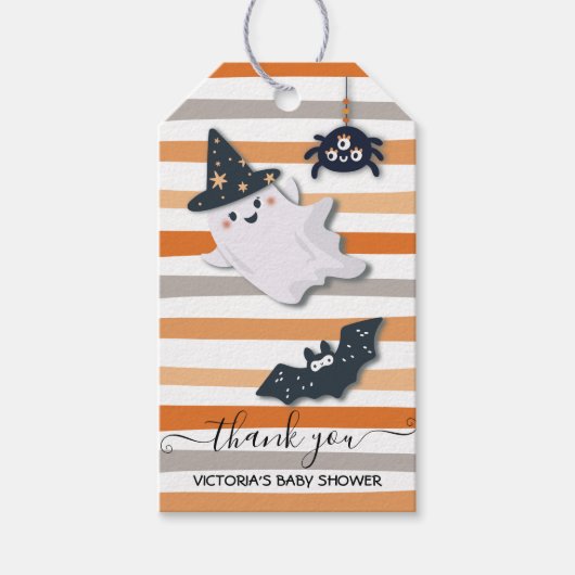 Little Boo Halloween Baby shower Gift Labels Cadeaulabel (Voorkant)