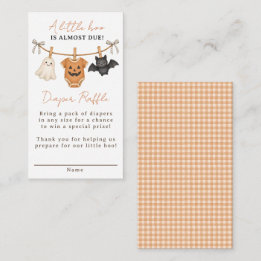 Little Boo Halloween Baby Shower Luier Raffle Informatiekaartje