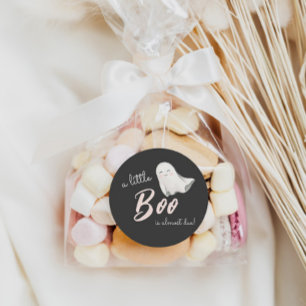 Little Boo Halloween Baby shower   Ronde Sticker