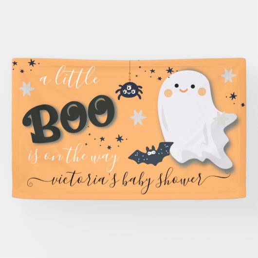 Little Boo Halloween Baby shower Spandoek (Horizontaal)