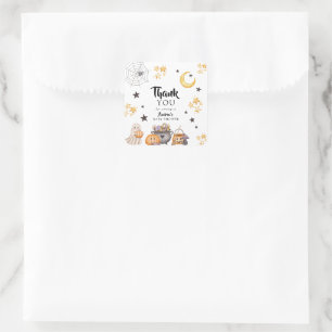 Little Boo Halloween Baby shower Vierkante Sticker