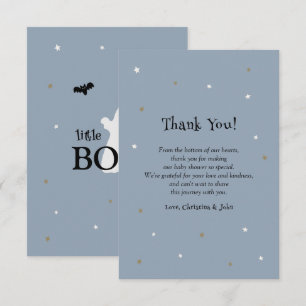 Little Boo Halloween Boy Baby shower Bedankkaart