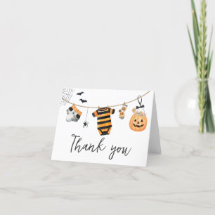 Little Boo Halloween Clothesline Baby shower Bedankkaart