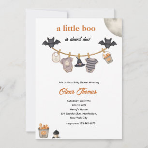 Little Boo Halloween Clothesline Baby shower Kaart