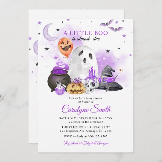 Little Boo Halloween Genderneutraal Baby shower Kaart (Voorkant / Achterkant)
