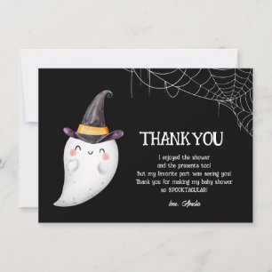 Little Boo Halloween Ghost baby shower Bedankkaart