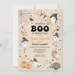 Little Boo Halloween Ghost Herfst Baby shower Kaart