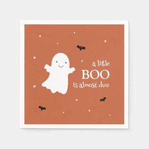 Little Boo Halloween Ghost Oranje Baby shower Servet