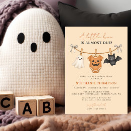 Little Boo Halloween Gingham Baby Shower Kaart