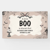Little Boo Halloween Gothic Baby shower Spandoek (Horizontaal)