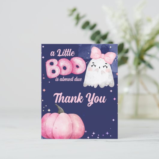 Little boo Halloween meisje baby shower dank u (Staand voorkant)