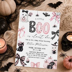 Little Boo Halloween Meisje Baby Shower Uitnodigin Kaart