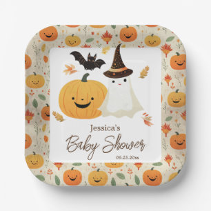 Little Boo Halloween Patroon Baby Shower Papieren Bordje