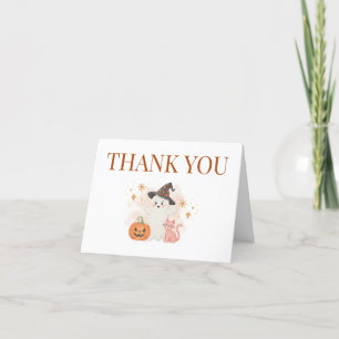 Little Boo Halloween Pumpkin Baby shower Bedankkaart