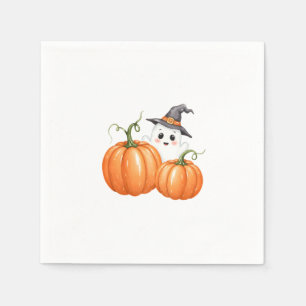 Little Boo Halloween Pumpkin Baby shower Servet