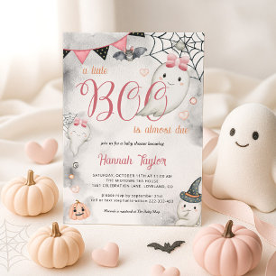 Little Boo Halloween Roze Meisje Ghost Baby shower Kaart