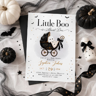 Little Boo is Almost Due Halloween Baby Shower Kaart