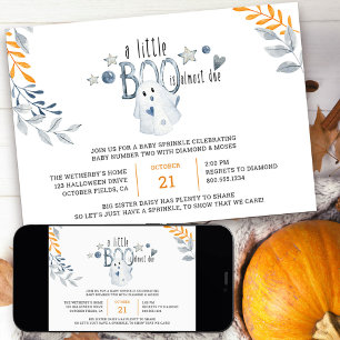 Little Boo is Almost Due Halloween Baby Sprinkle Kaart