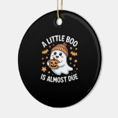 Little Boo Is Almost Due Halloween Pregnancy Revea Keramisch Ornament (Links)