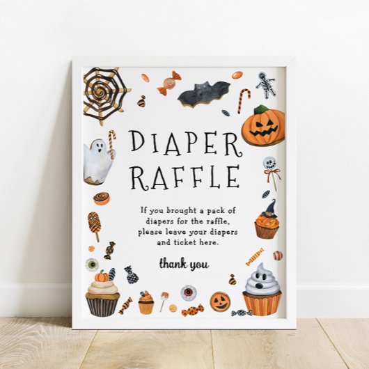 Little Boo is bijna te wijten aan Halloween Diaper Poster