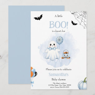 Little Boo is bijna voldragen Jongens Baby Shower Kaart