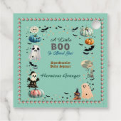 Little BOO is het gevolg van Ghost Pumpkin Spooky Bedankjes Labels (Achterkant)
