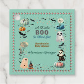 Little BOO is het gevolg van Ghost Pumpkin Spooky Bedankjes Labels (Voorkant)