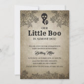 Little Boo is het gevolg van rustieke Halloween Ba Kaart (Voorkant)
