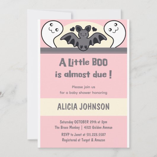 Little Boo Leuk Halloween Baby shower Kaart (Voorkant)