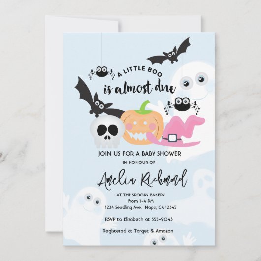 Little Boo Leuke Halloween Baby Jongen Douche Kaart (Voorkant)