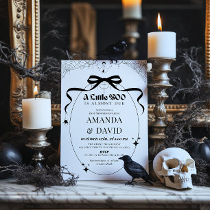 Little Boo Minimal Gothic Halloween Baby shower Kaart