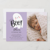 Little Boo Photo Anniversaire Invitation (Devant)