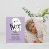 Little Boo Photo Anniversaire Invitation (Debout devant)