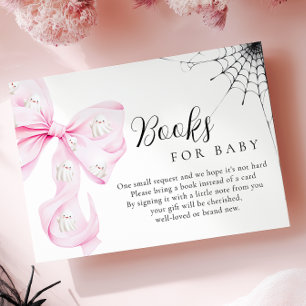 Little Boo PINK Bow Baby shower Boeken voor Baby Informatiekaartje
