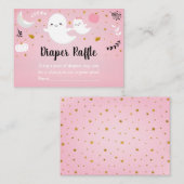 Little Boo Pink Ghost Baby shower Diaper Raffle Informatiekaartje (Voorkant / Achterkant)