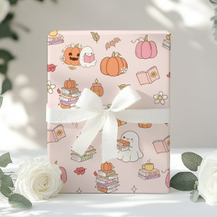 Little Boo Pink Whimsical Books Baby shower Cadeaupapier