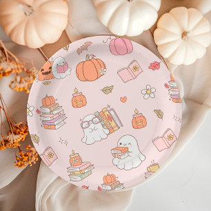 Little Boo Pink Whimsical Books Baby shower Papieren Bordje