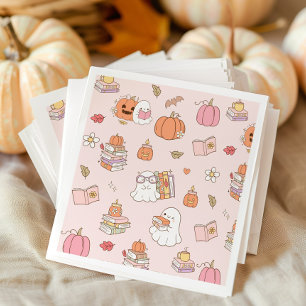 Little Boo Pink Whimsical Books Baby shower Servet