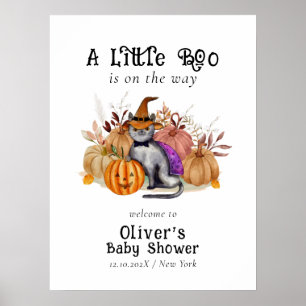 Little Boo Poem Cat Baby shower Welkom Poster