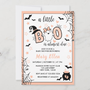 LITTLE BOO ROZE HALLOWEEN BABY SHOWER KAART