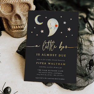Little Boo Schattige Halloween Baby shower Gold Folie Uitnodiging