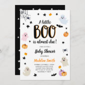 Little Boo Schattige Halloween Schattige Ghost Bab Kaart (Voorkant / Achterkant)